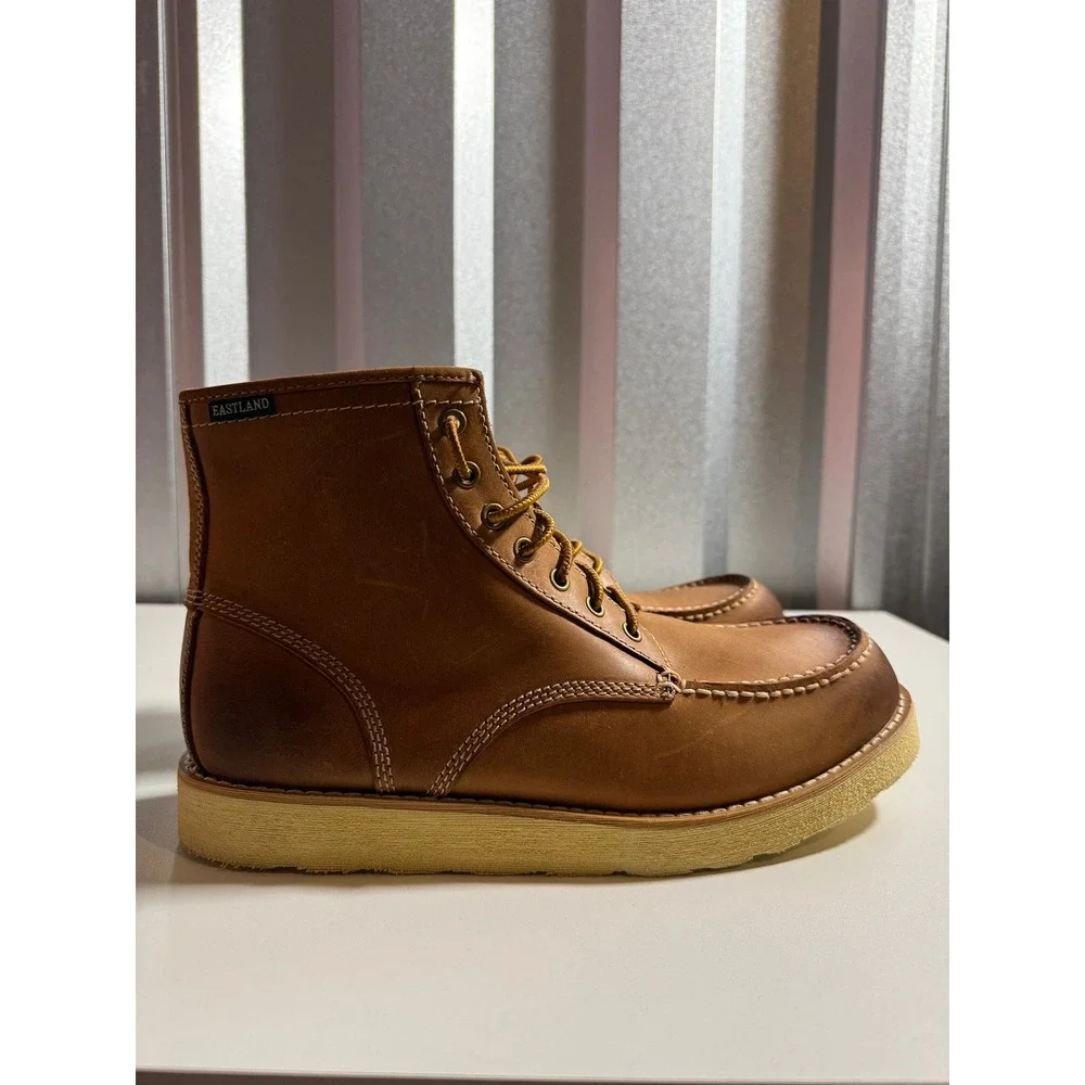Eastland Loomis Men's‎ Brown Leather Lace Up Moc Toe Work Boots Size 11.5